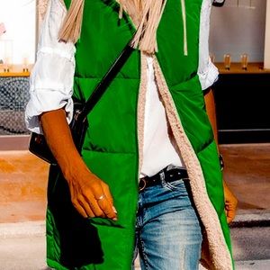 Pretty garden Green jacket vest size Large